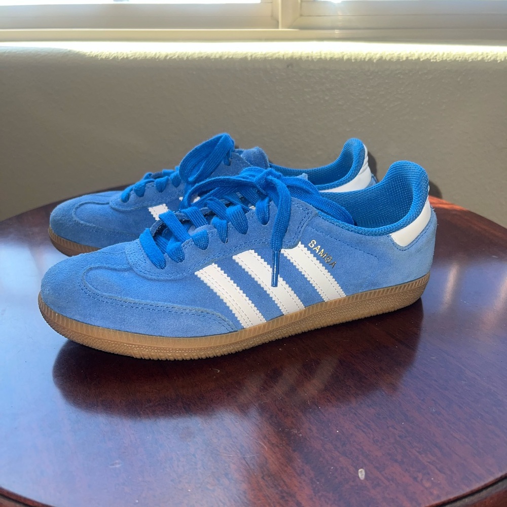 adidas Samba ADV Bluebird, White & Gum Skate Shoes - Picture 4 of 12
